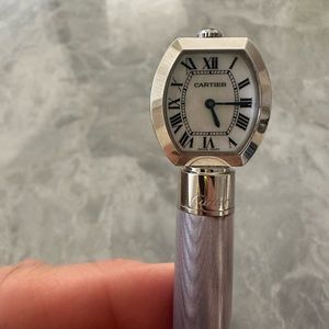 Cartier ballpoint D’exception style millenium.  limited edition. Pen with clock.